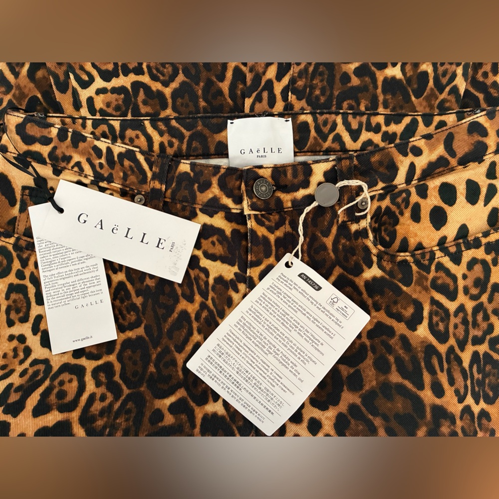 Gazelle Paris Leopard Print Women Jeans - Picture 4 of 4